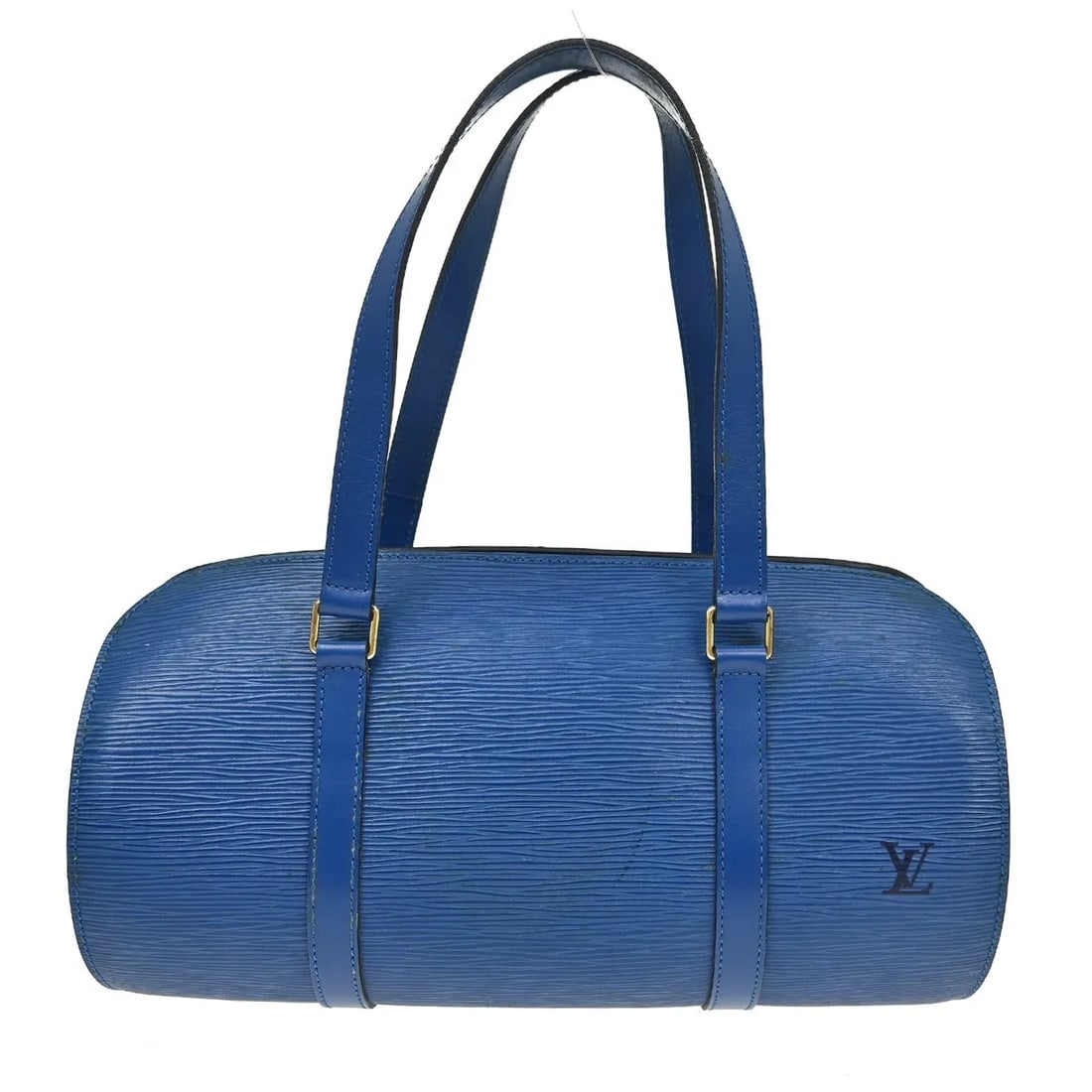 Louis Vuitton Soufflot Blue Epi Leather Handbag: Louis Vuitton Soufflot Blue Epi Leather Handbag Louis Vuitton Soufflot handbag in blue Epi leather. This piece is made in France and is presented in fair condition with visible wear, including scuffs 