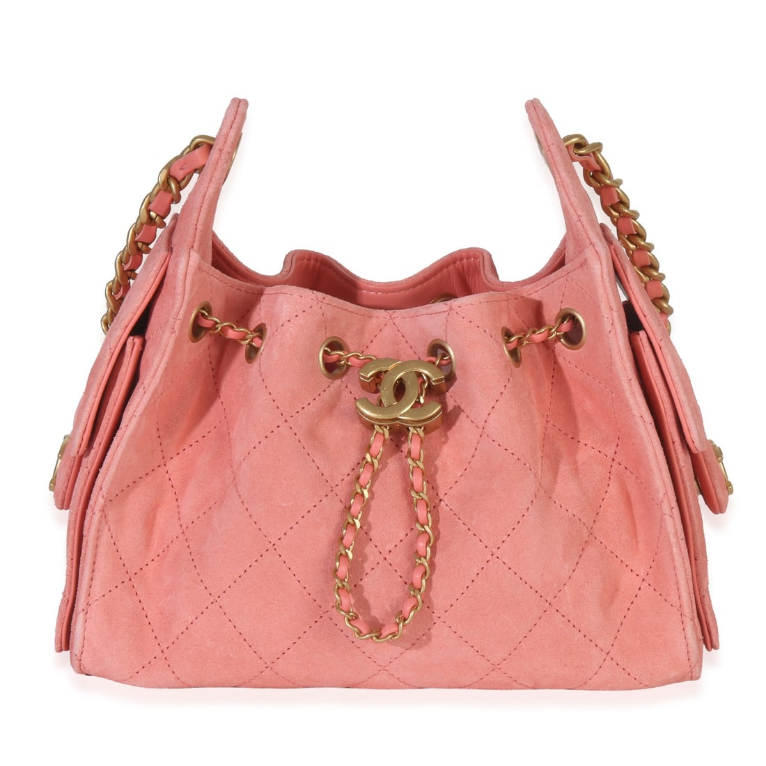 Chanel Suede Mini 25 Hobo Pink Quilted Shoulder Bag: Chanel Suede Mini 25 Hobo Pink Quilted Shoulder Bag This Chanel Pink Quilted Suede Mini Chanel 25 Hobo is a stylish and compact shoulder bag crafted from soft pink suede. It features a quilted exterio