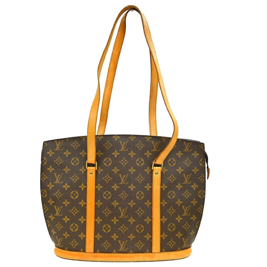 Louis Vuitton Babylone Monogram Canvas Tote Bag M51102: Louis Vuitton Babylone Monogram Canvas Tote Bag M51102 Vintage Louis Vuitton Babylone tote bag in brown Monogram canvas with leather trim and double handles. This zip-top handbag features a spacious l