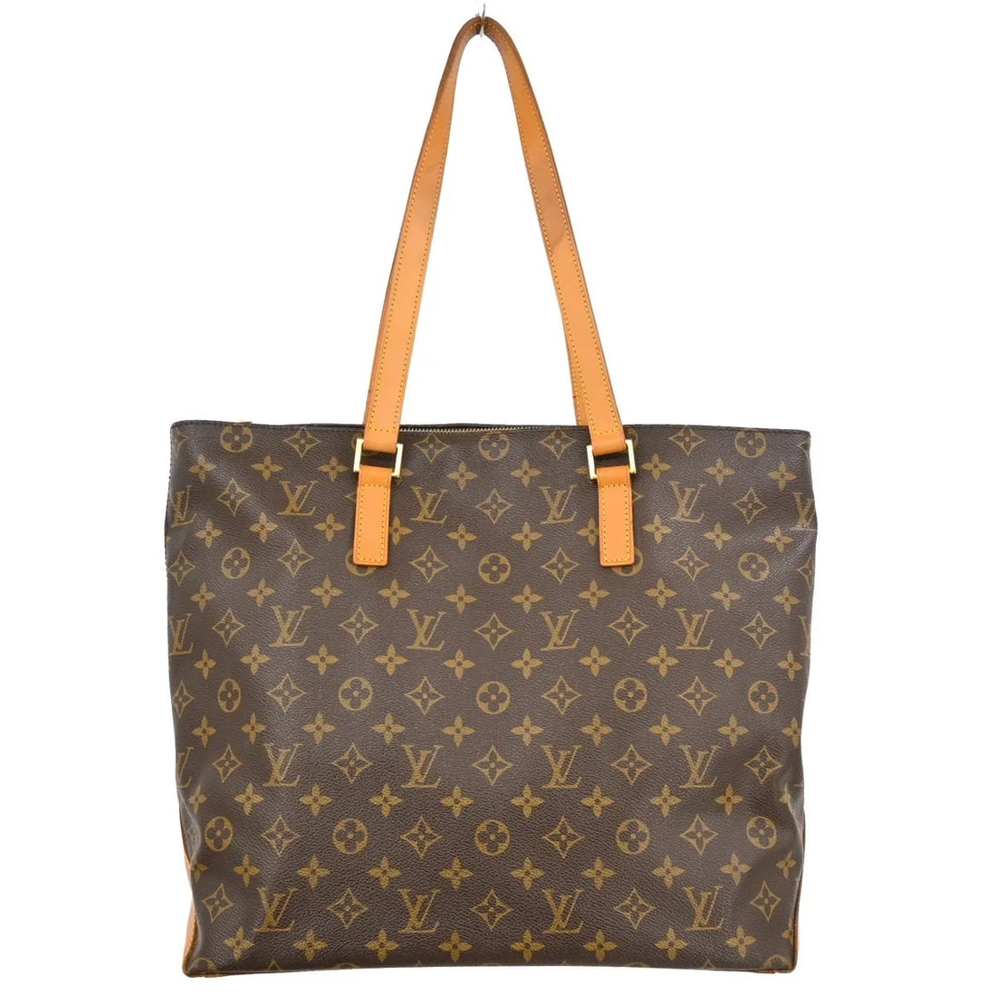 Louis Vuitton Cabas Mezzo Brown Monogram Canvas Tote: Louis Vuitton Cabas Mezzo Brown Monogram Canvas Tote This Louis Vuitton Cabas Mezzo handbag features the iconic monogram canvas in brown and is designed for women. The bag is crafted from canvas mater