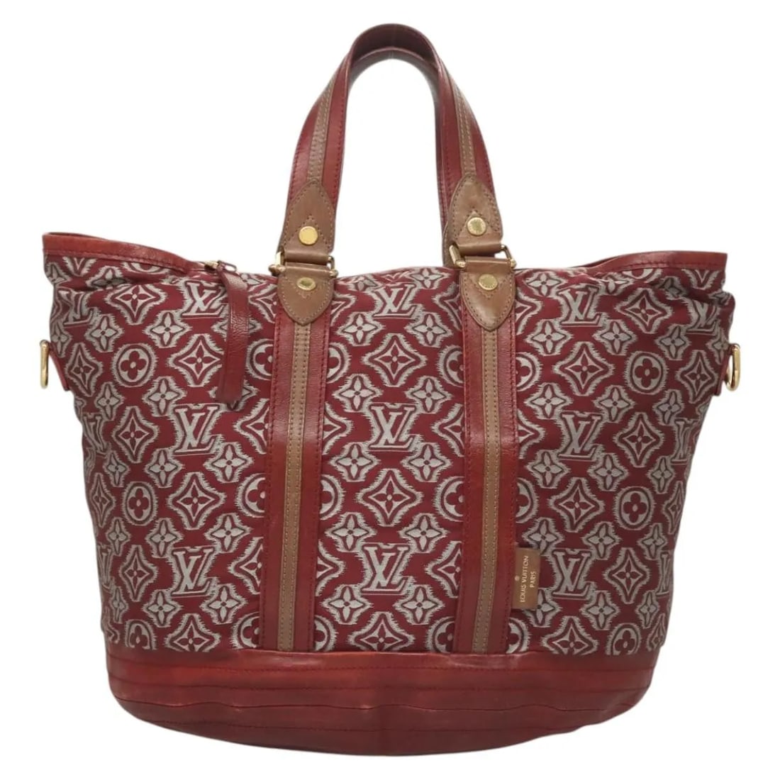Limited Edition Burgundy Monogram Jacquard Aviator Bag by Louis Vuitton: Limited Edition Burgundy Monogram Jacquard Aviator Bag by Louis Vuitton This Louis Vuitton Aviator Handbag is a limited edition model crafted from monogram jacquard canvas in a rich burgundy color. De