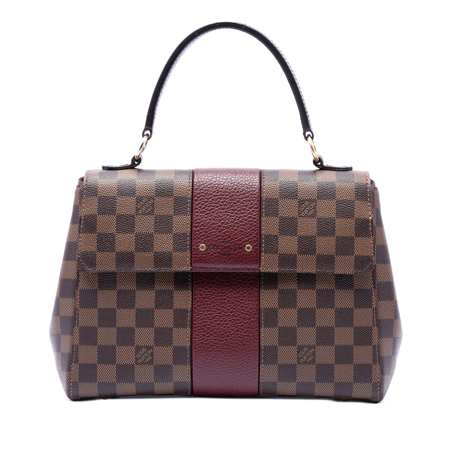 Louis Vuitton Bond Street Damier Ebene Brown Top Handle Bag: Louis Vuitton Bond Street Damier Ebene Brown Top Handle Bag This Louis Vuitton Damier Ebene Bond Street bag features the iconic damier ebene canvas body, complemented by a flat leather top handle. It 