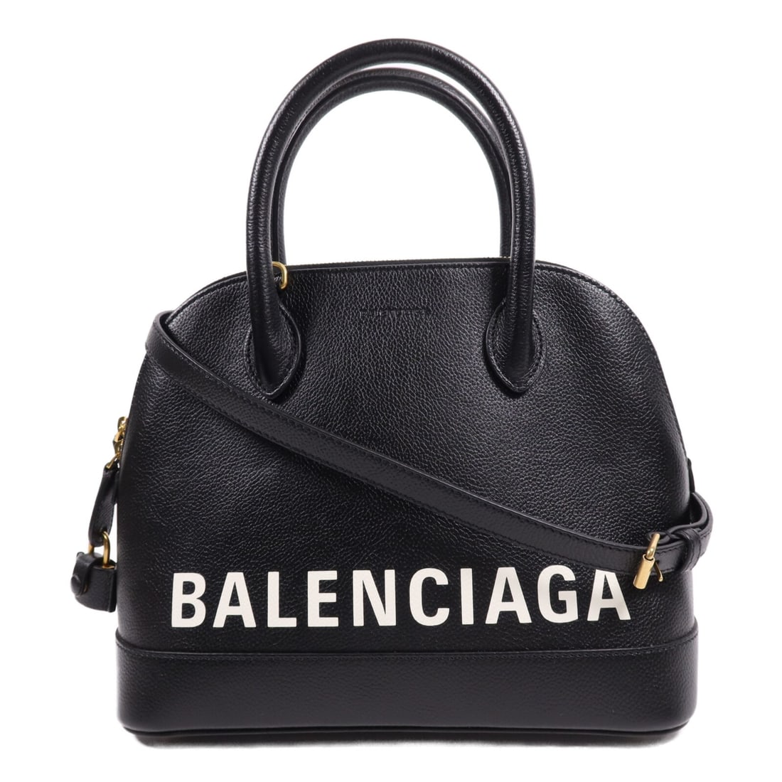 Balenciaga Ville Small Black Calfskin 2 Way Shoulder Bag GHW: Balenciaga Ville Small Black Calfskin 2 Way Shoulder Bag GHW This Balenciaga Ville Small 2 Way Shoulder Bag is crafted from premium black calfskin leather. Designed for versatility, it can be worn as 