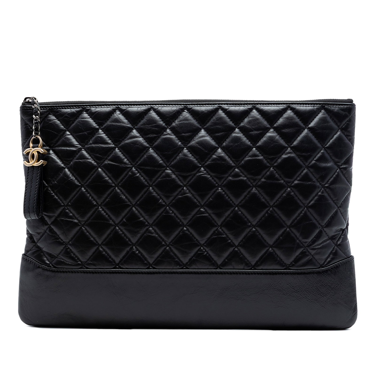 Chanel Gabrielle O Case Black Leather Clutch (1 of 6)