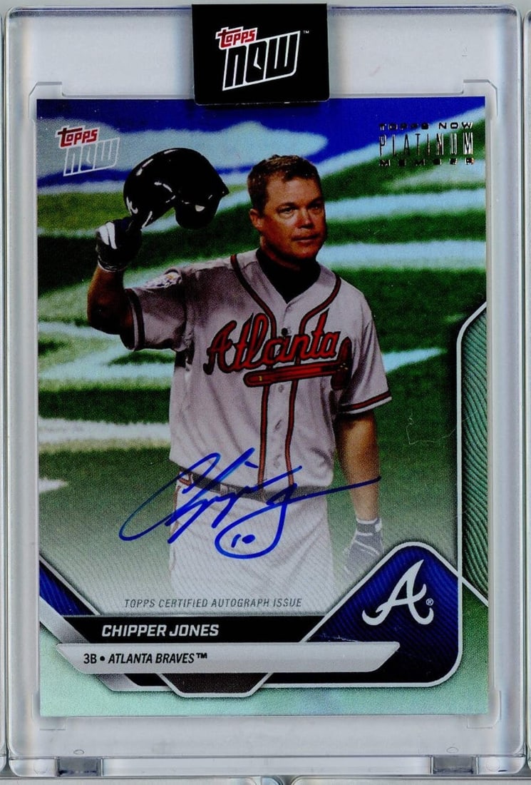 Autographed Chipper Jones Platinum Member 2025 Topps Now Baseball Card (1 of 2)