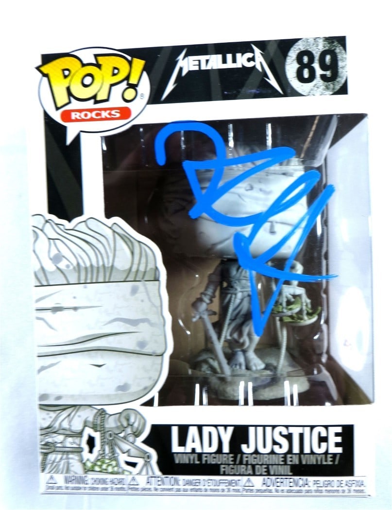 PSA Authenticated Kirk Hammett Signed Metallica Funko POP: PSA Authenticated Kirk Hammett Signed Metallica Funko POP This Funko POP! collectible features Kirk Hammett, the renowned guitarist from Metallica, and has been personally autographed by him. The sign