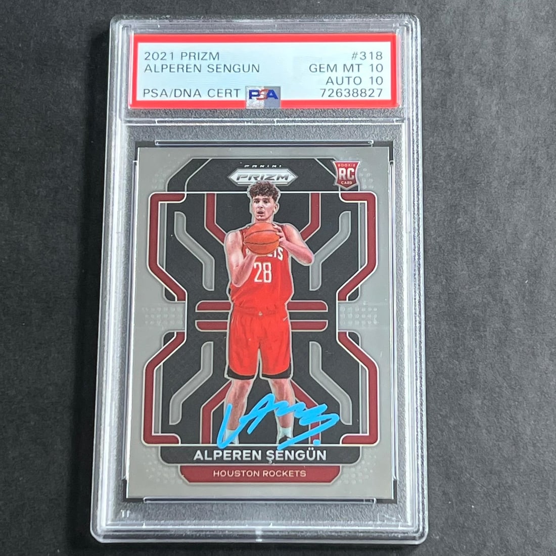 PSA 10 Alperen Sengun Rookie Auto Panini Prizm #318 Rockets Card (1 of 2)
