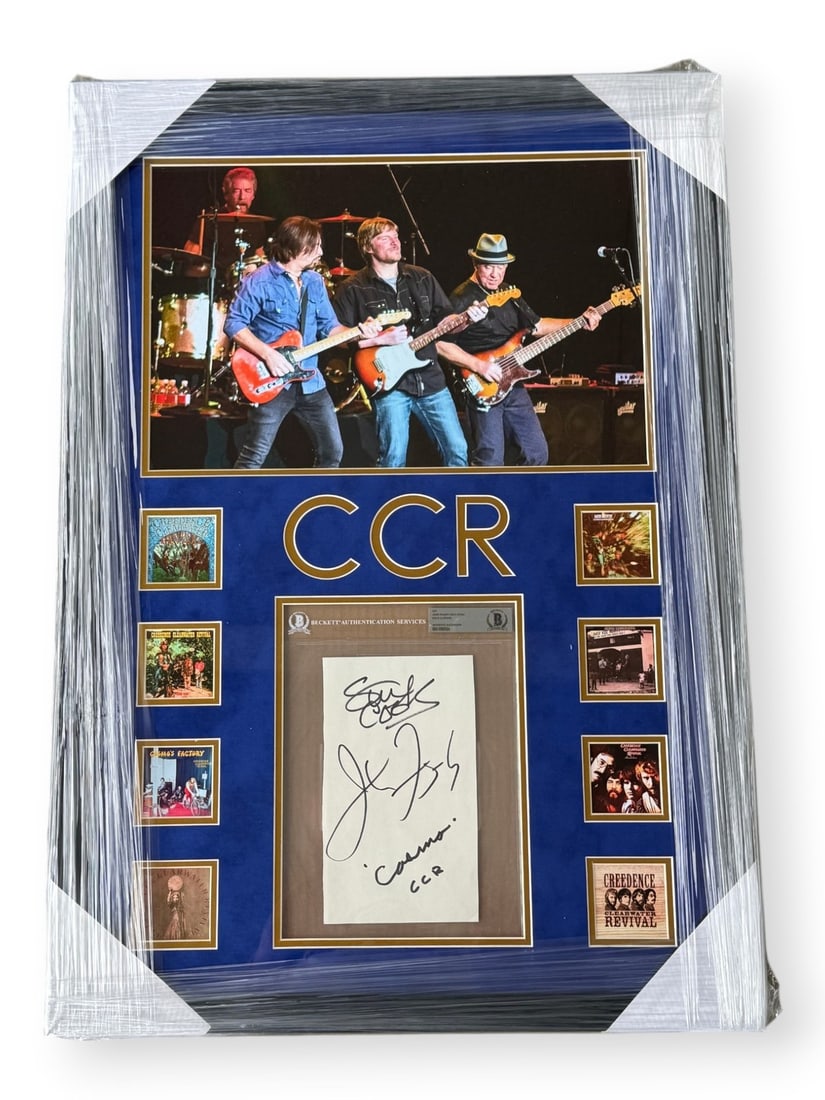 Framed CCR autographed cut John Fogerty Stu Cook Doug Clifford JSA (1 of 3)