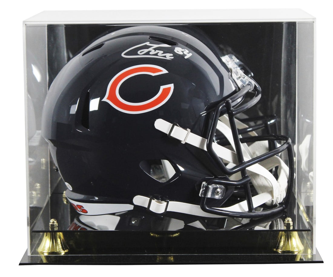 Colston Loveland autographed Bears Riddell speed replica helmet with display case JSA (1 of 4)