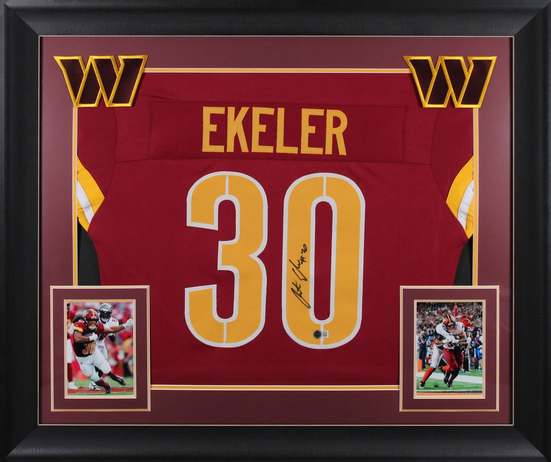 Austin Ekeler Signed Maroon Framed Jersey with BAS Authentication (1 of 2)