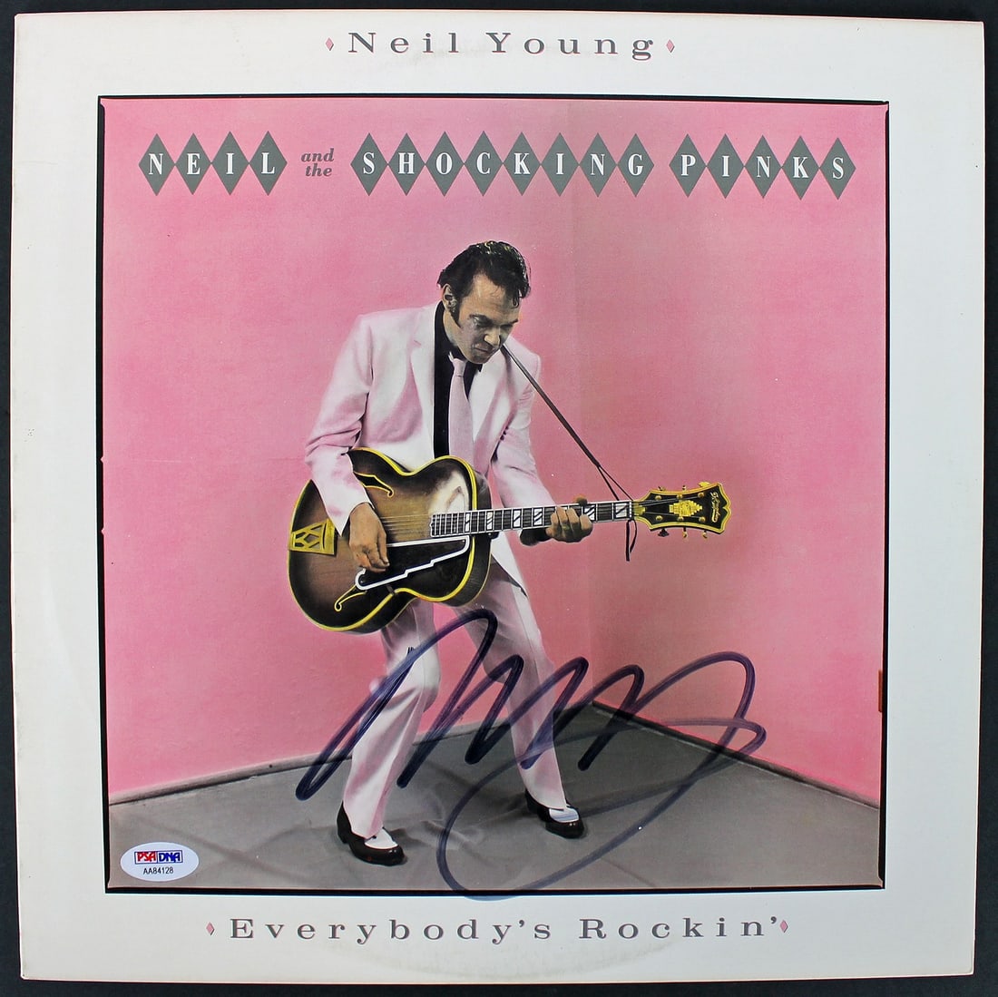 PSA DNA Neil Young signed Everybody's Rockin album cover (1 of 2)