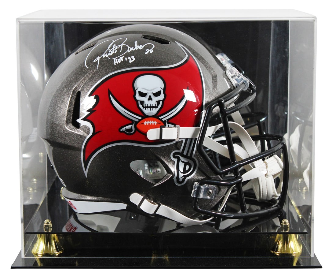 Ronde Barber Signed HOF 2023 Full Size Helmet Tampa Bay Buccaneers BAS Authenticated: Ronde Barber Signed HOF 2023 Full Size Helmet Tampa Bay Buccaneers BAS Authenticated This Riddell Full Size Speed Replica Helmet is a remarkable collectible featuring the autograph of Ronde Barber, a 