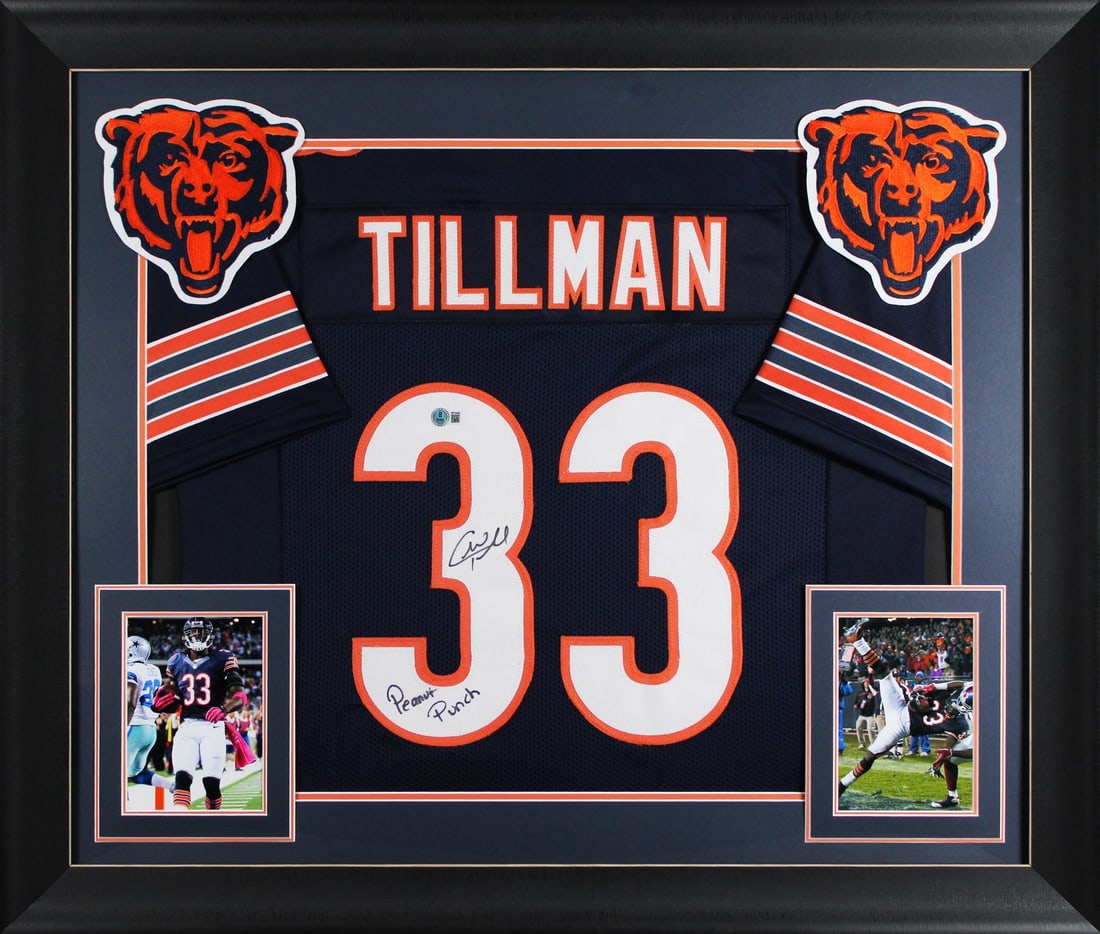 Framed Chicago Bears jersey signed by Charles Tillman Peanut Punch BAS witnessed (1 of 2)