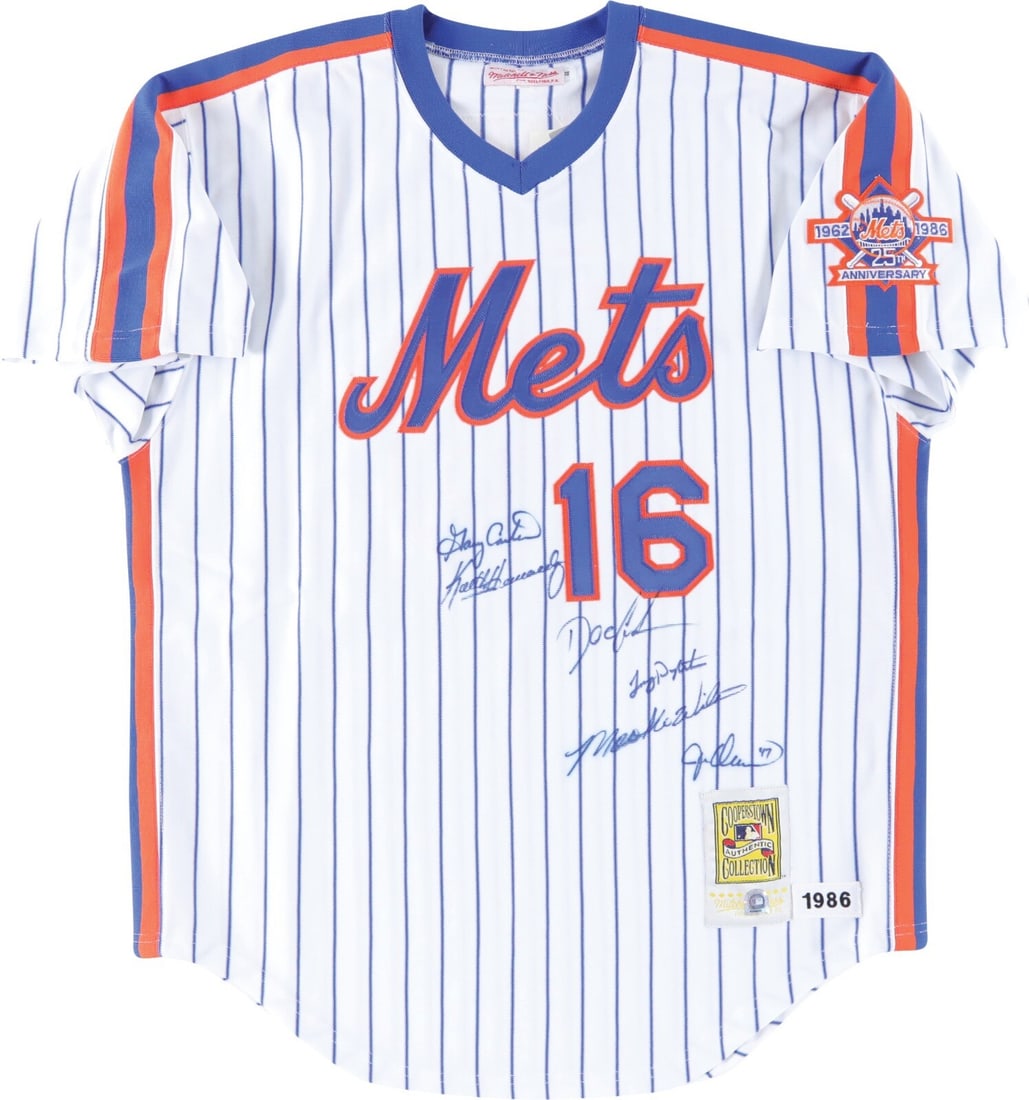 1986 New York Mets Multi Signed Jersey Gary Carter JSA Authenticated (1 of 7)