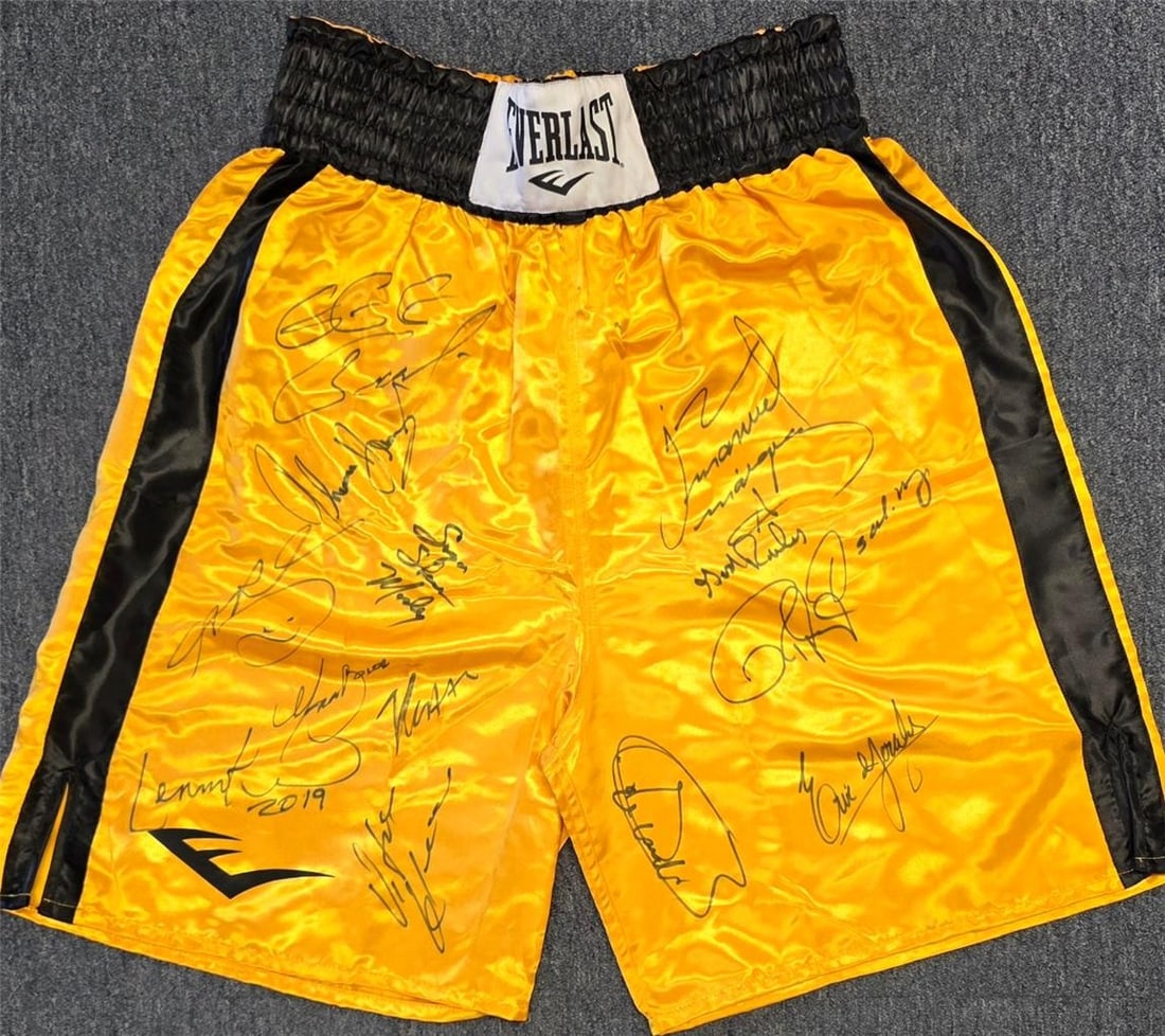 JSA Authenticated Boxing Trunks Signed by 13 Greats (1 of 6)