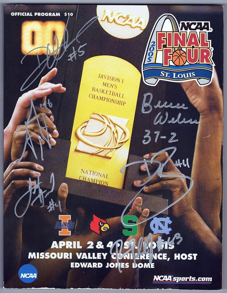 Illinois Fighting Illini 2005 Final Four Program Signed by Six With COA: Illinois Fighting Illini 2005 Final Four Program Signed by Six With COA This is a 2005 NCAA Men's Basketball Tournament Final Four program, originally issued, that has been signed by six key members o