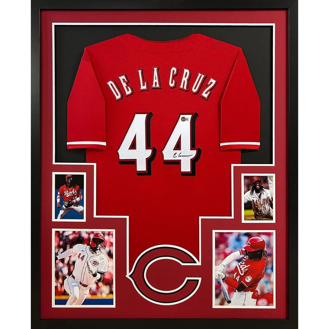 Elly De La Cruz Signed Framed Jersey Cincinnati Reds Beckett Authenticated: Elly De La Cruz Signed Framed Jersey Cincinnati Reds Beckett Authenticated This framed autographed jersey of Elly De La Cruz showcases the star player's affiliation with the Cincinnati Reds. Authentic