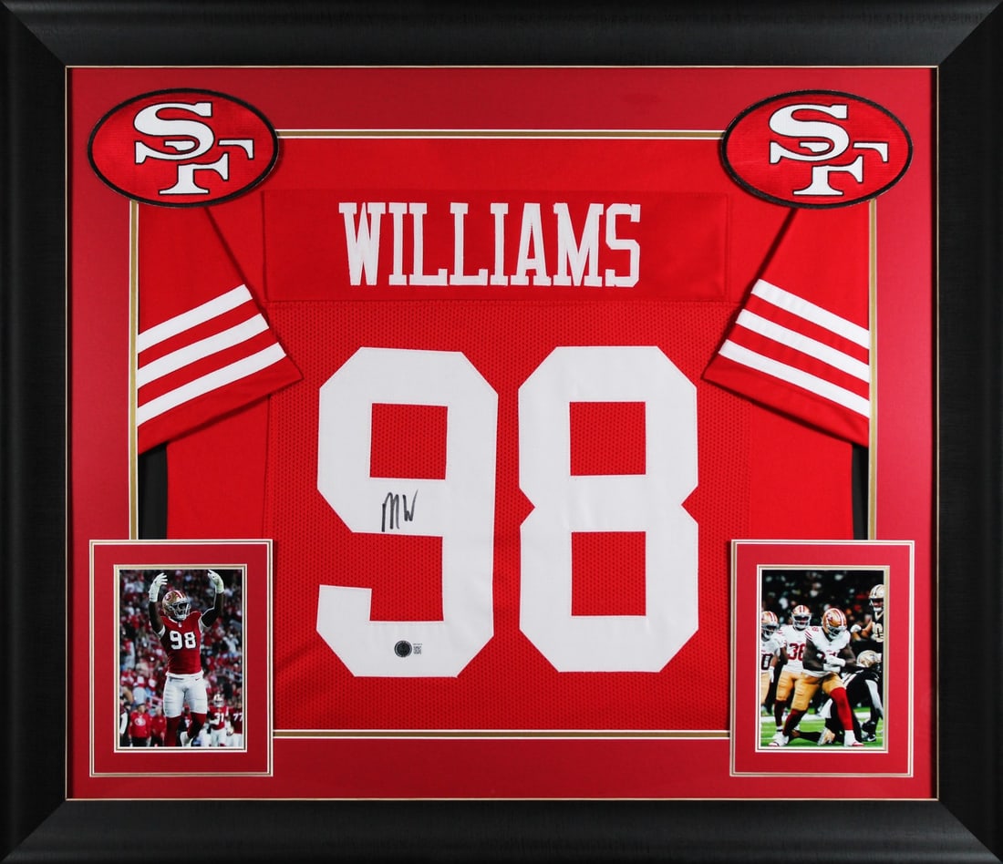 Framed Mykel Williams Signed Red Jersey Beckett Witnessed San Francisco 49ers (1 of 2)