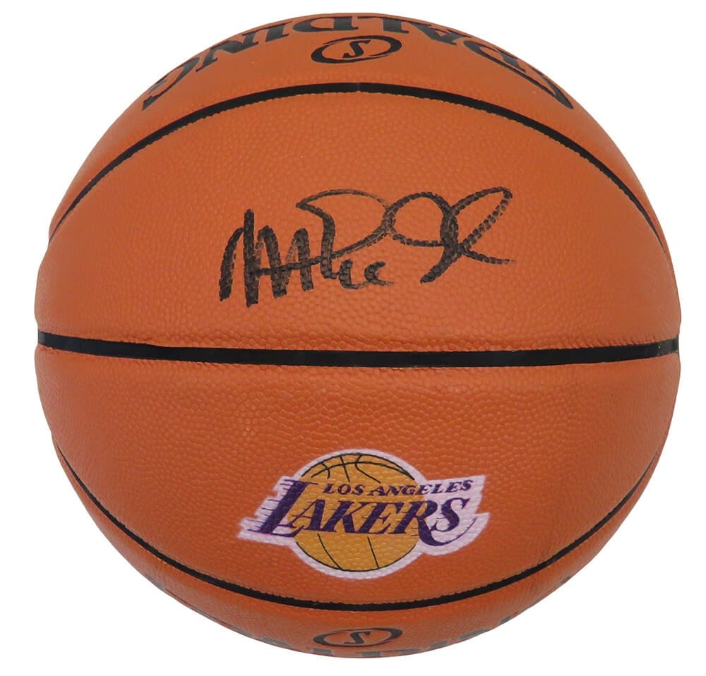 Magic Johnson Signed Spalding Lakers NBA Basketball with COA: Magic Johnson Signed Spalding Lakers NBA Basketball with COA Celebrate the legacy of basketball legend Magic Johnson with this signed Spalding Game Series replica NBA basketball featuring the iconic L