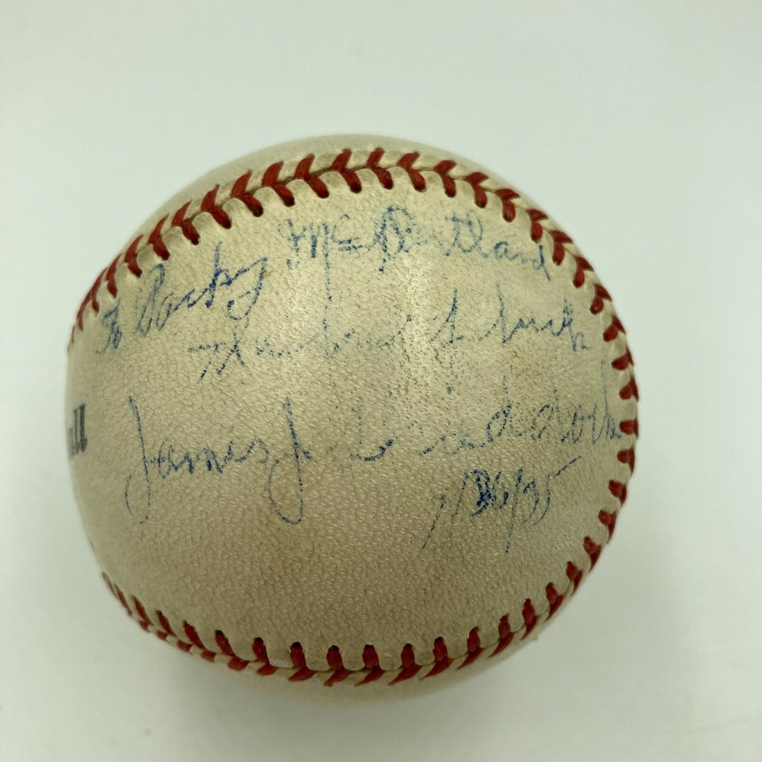 James J. Braddock Signed Baseball With JSA COA and Cinderella Man Inscription: James J. Braddock Signed Baseball With JSA COA and Cinderella Man Inscription This is an original D & M Official League baseball signed by James J. Braddock, the renowned heavyweight boxing champion k