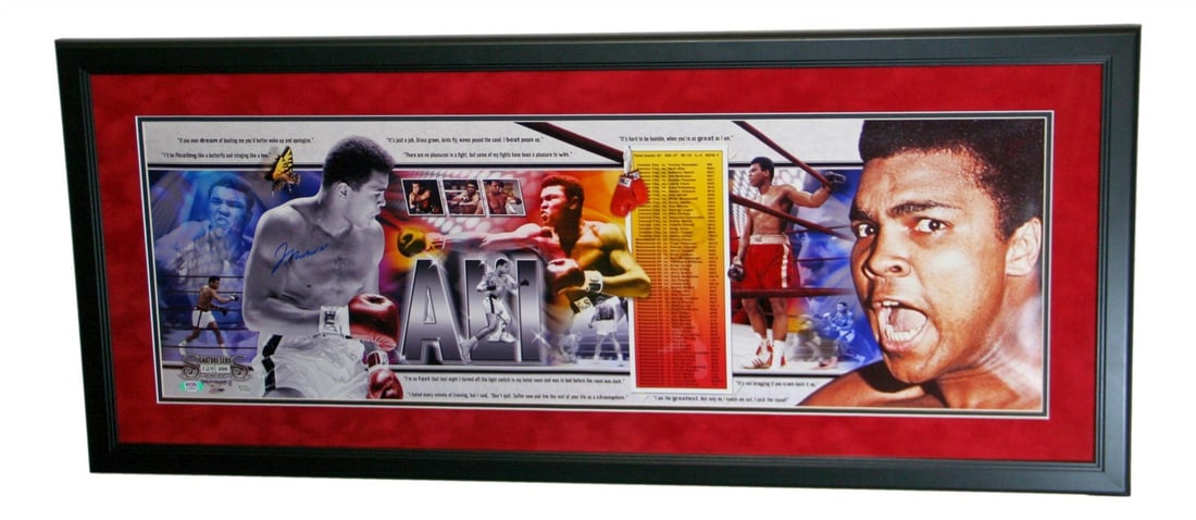 Framed Muhammad Ali signed panoramic boxing photo PSA DNA LOA (1 of 4)