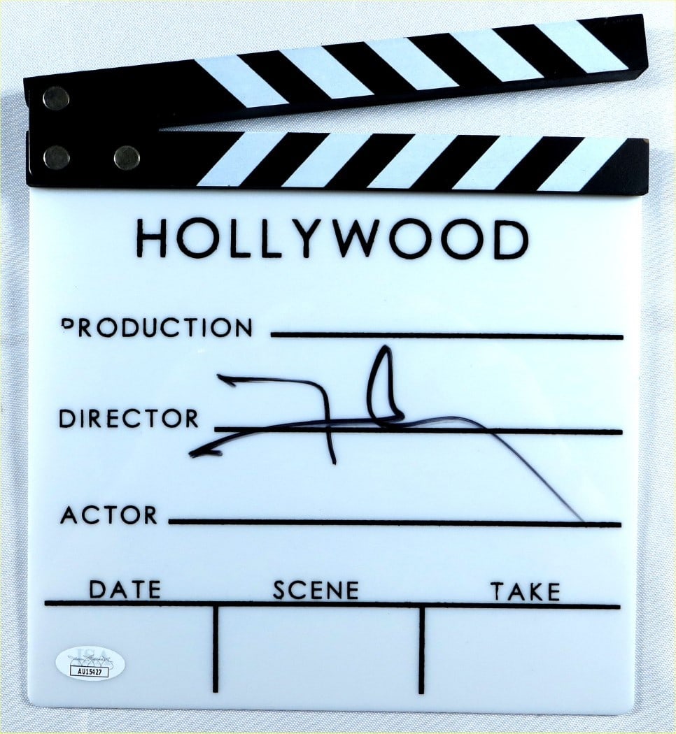 David Fincher JSA authenticated signed Fight Club Seven movie clapper: David Fincher JSA authenticated signed Fight Club Seven movie clapper This movie clapper is autographed by acclaimed director David Fincher and comes authenticated by James Spence Authentication (JSA)