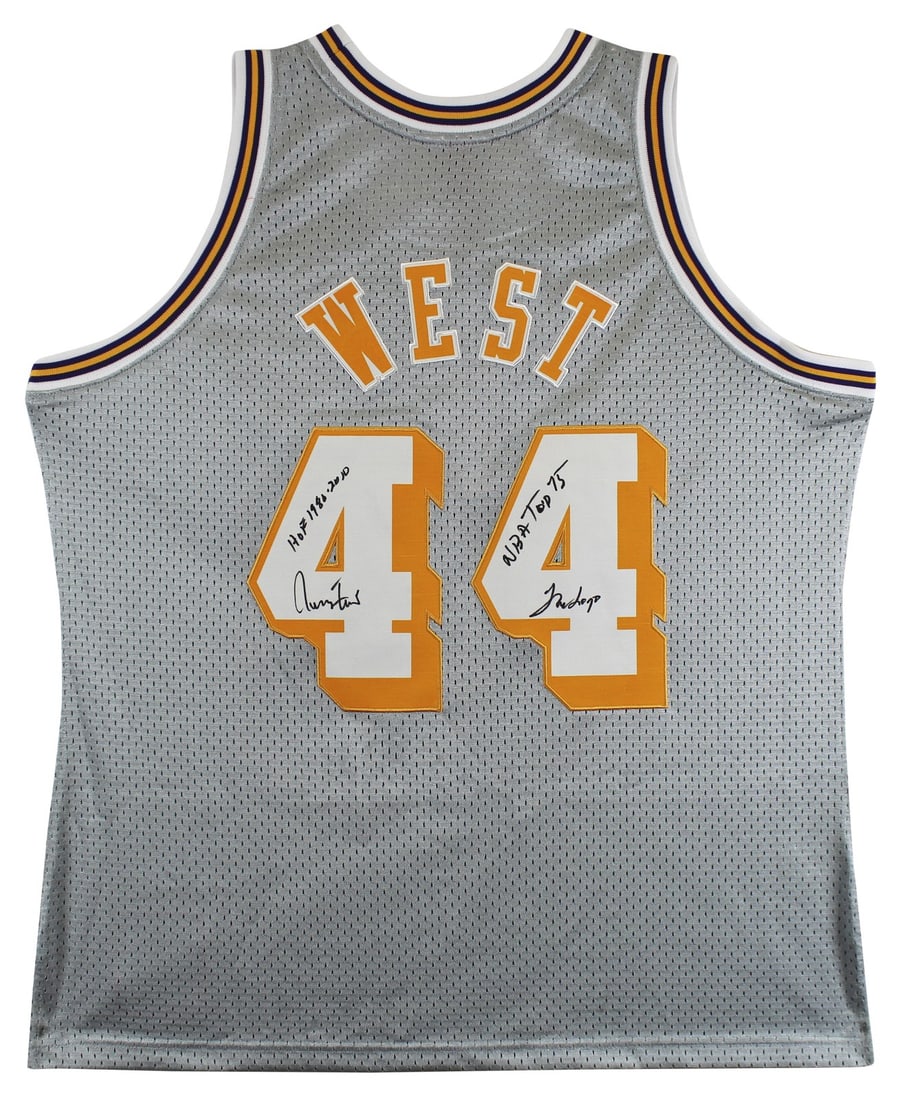 Jerry West signed Lakers Mitchell and Ness 75th Anniversary Swingman jersey Beckett (1 of 5)