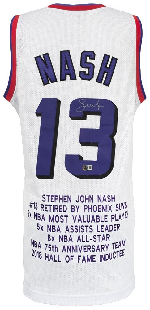 Phoenix Suns Steve Nash autographed custom stat jersey Beckett COA (1 of 2)