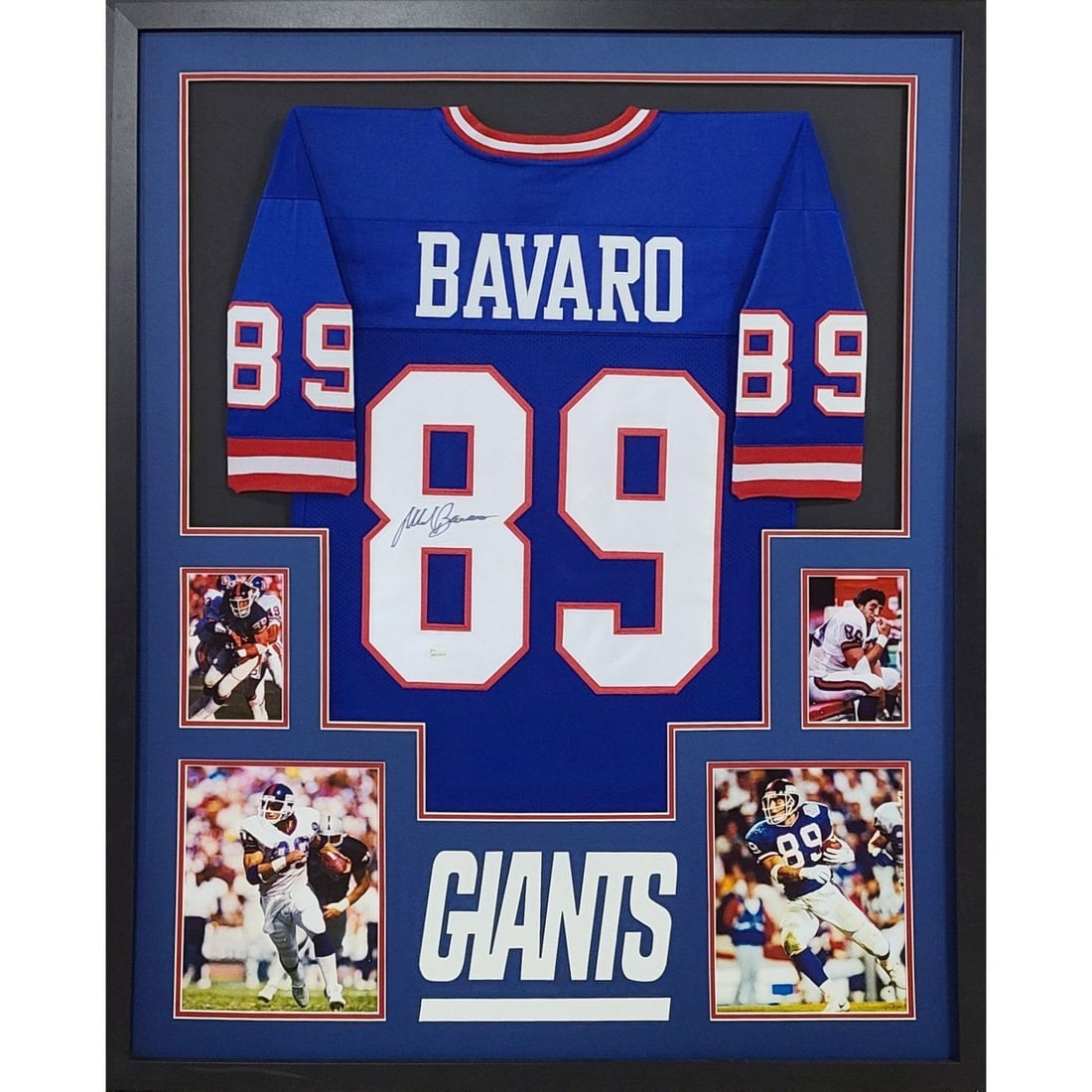 Mark Bavaro Signed New York Giants Framed Jersey JSA Authenticated: Mark Bavaro Signed New York Giants Framed Jersey JSA Authenticated This autographed Mark Bavaro framed jersey is a must-have for any New York Giants fan. Authenticated by JSA, known for their reliable
