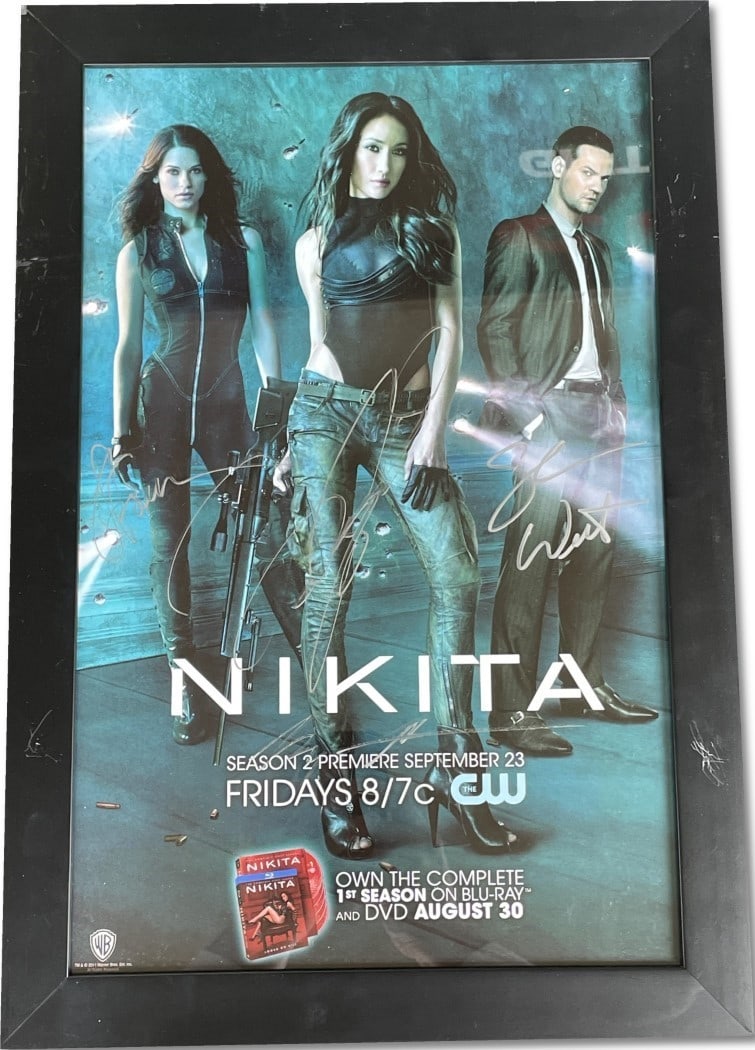 Nikita 11x17 Framed Poster Signed by Maggie Q Fonseca West Silverstein JSA Authenticated (1 of 6)