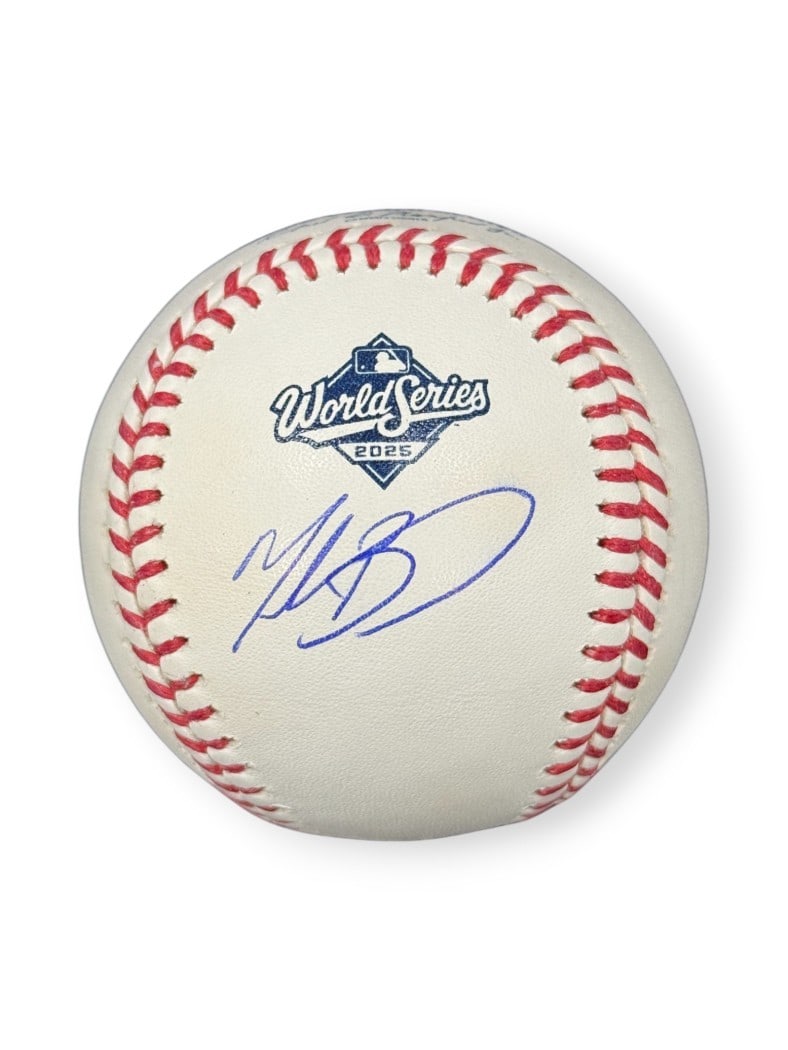 2025 World Series Baseball Signed by Mookie Betts with Fanatics Authentication: 2025 World Series Baseball Signed by Mookie Betts with Fanatics Authentication This is a pre-owned 2025 World Series baseball autographed by Mookie Betts of the Los Angeles Dodgers. The ball is an ori