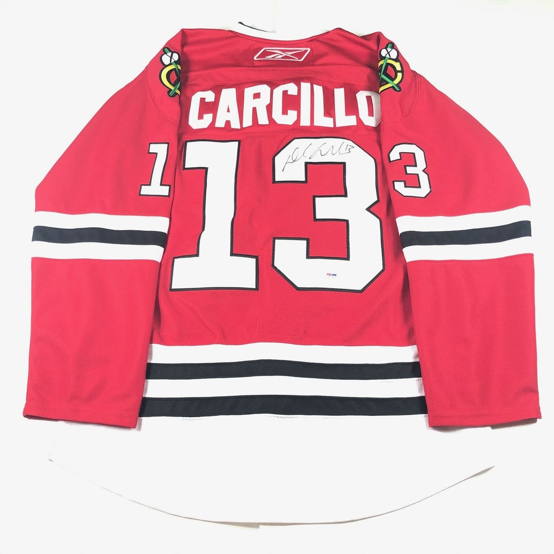 Daniel Carcillo Autographed Chicago Blackhawks Jersey PSA/DNA Certified: Daniel Carcillo Autographed Chicago Blackhawks Jersey PSA/DNA Certified This is an original, pre-owned stitched jersey signed by Daniel Carcillo, featuring his autograph, which has been authenticated 