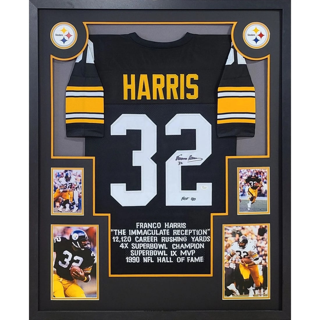 Franco Harris Signed Framed Jersey JSA Authenticated Steelers: Franco Harris Signed Framed Jersey JSA Authenticated Steelers This autographed Franco Harris framed jersey is a must-have for any Pittsburgh Steelers fan. Authenticated by JSA, one of the leading name