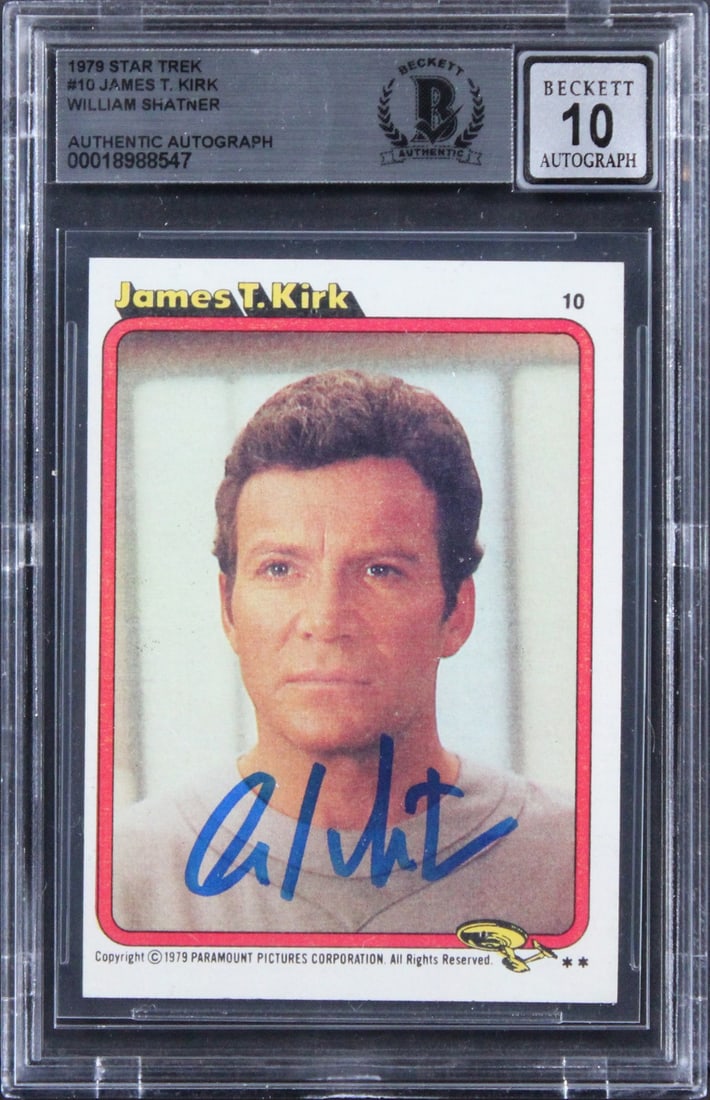 William Shatner Autographed Star Trek 1979 Card #10 Kirk BAS Gem Mint 10 (1 of 2)