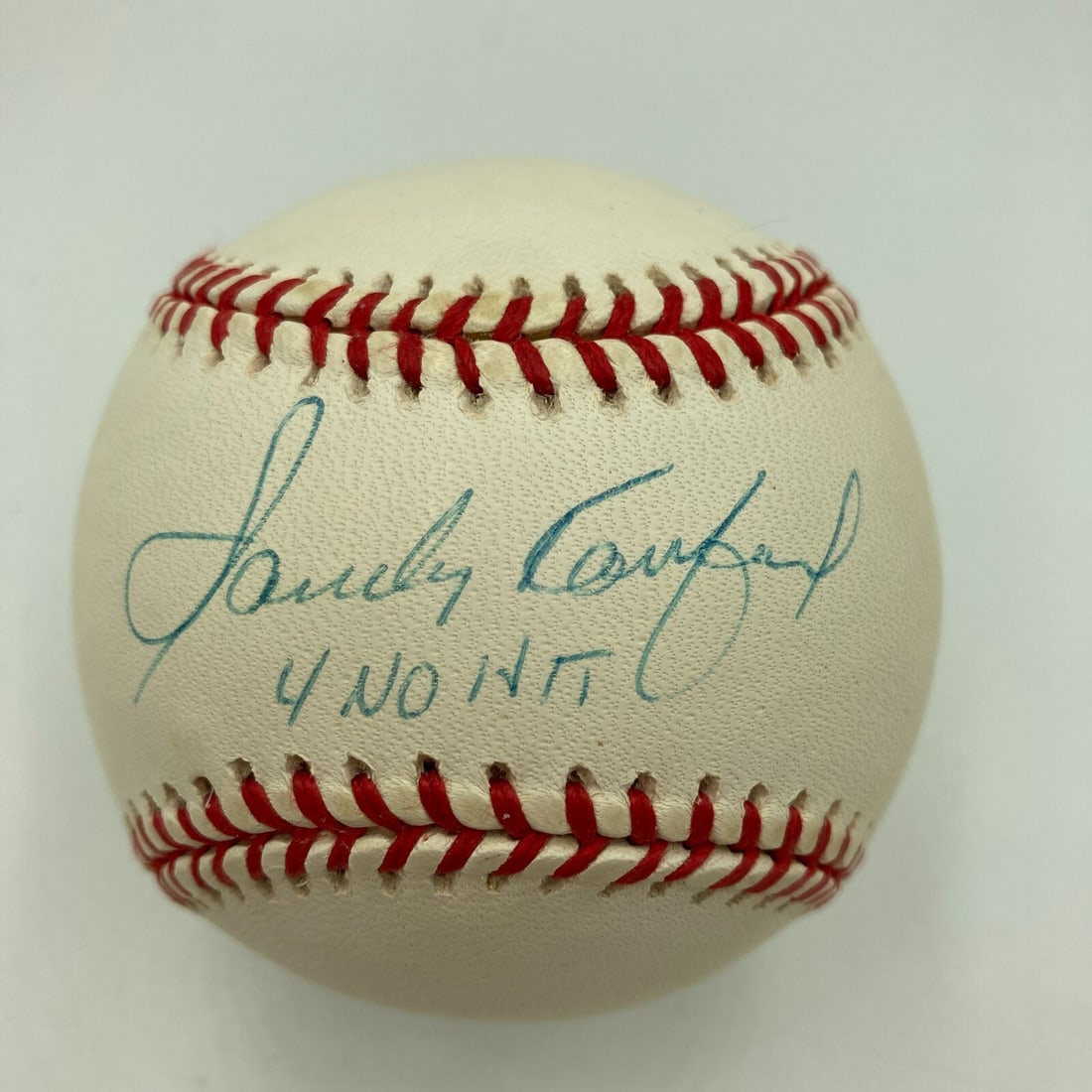 Sandy Koufax Signed National League Baseball 4 No Hitters JSA COA: Sandy Koufax Signed National League Baseball 4 No Hitters JSA COA Celebrate baseball history with this authentic Sandy Koufax signed National League baseball, commemorating his incredible achievement 