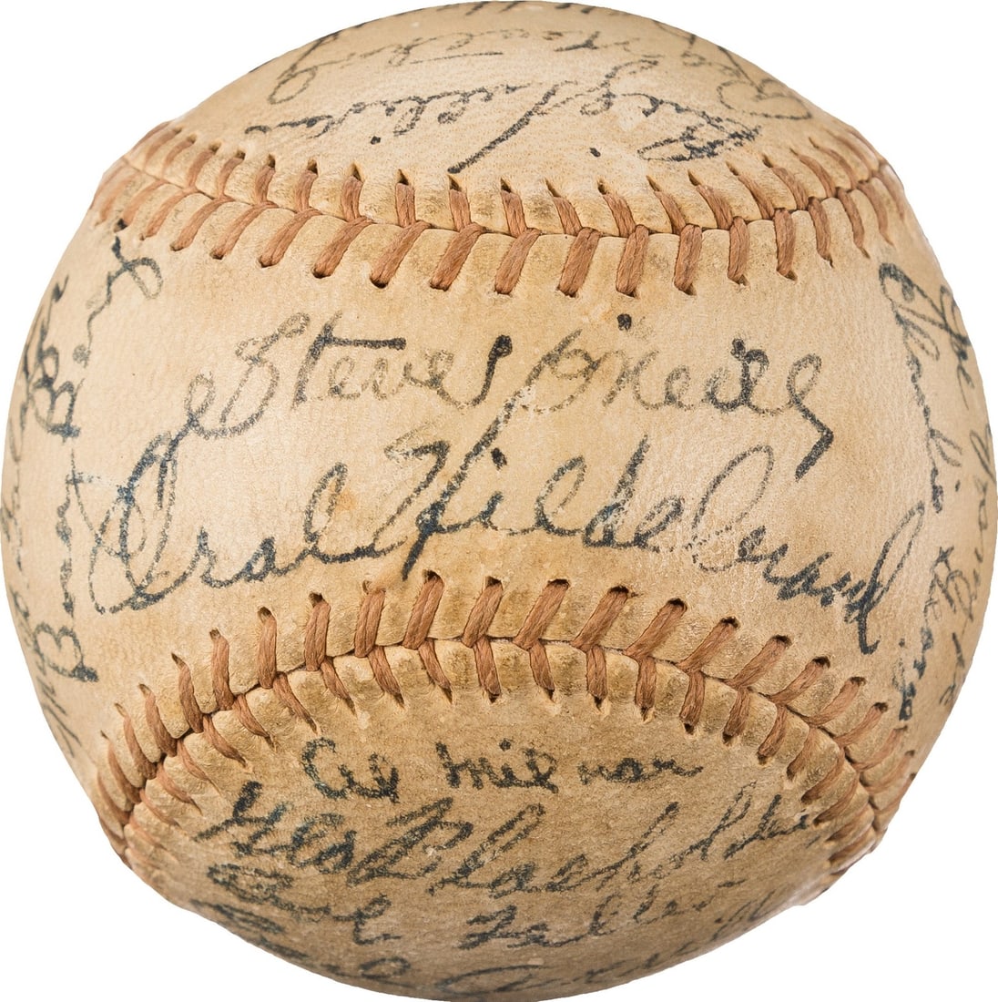 1936 Cleveland Indians Signed Baseball 28 Autographs PSA DNA Bob Feller (1 of 6)