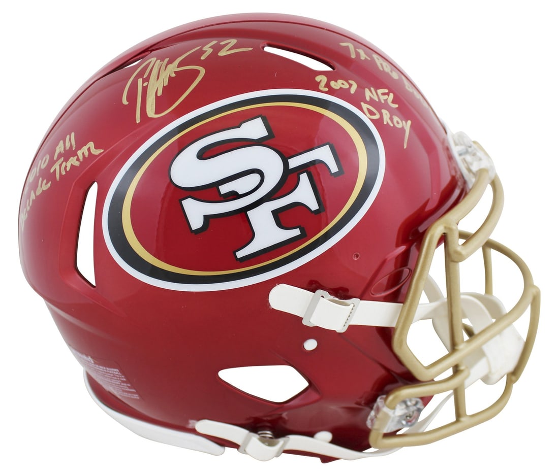 Patrick Willis Signed 49ers Flash Helmet with 3 Inscription BAS Witnessed (1 of 6)
