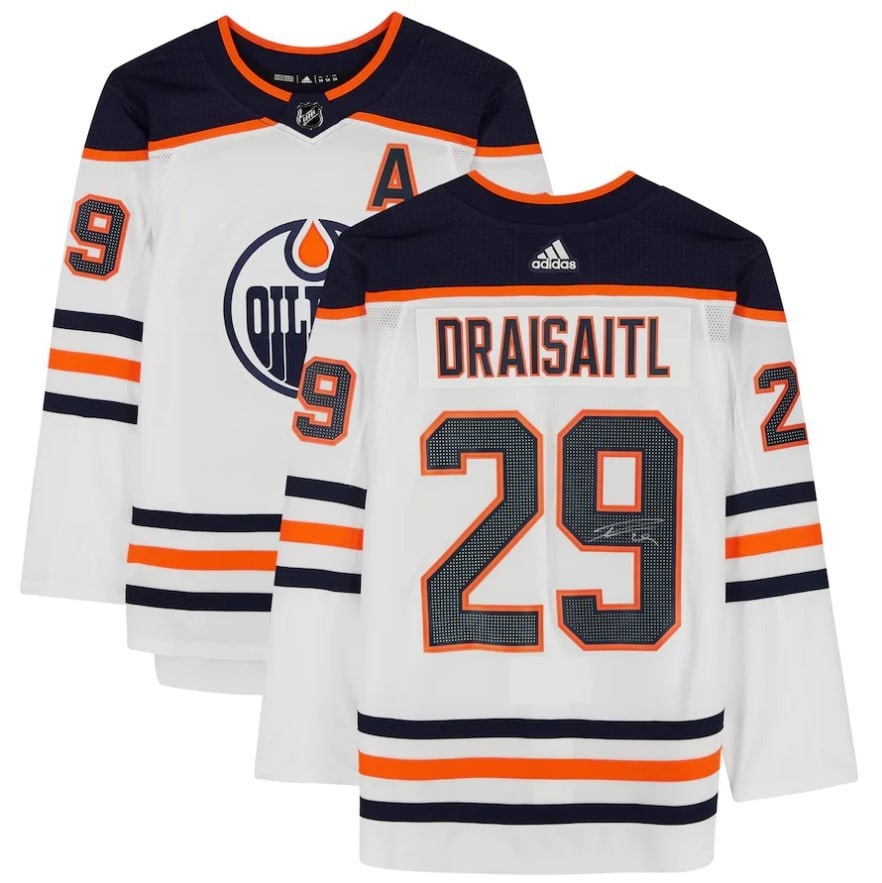 Edmonton Oilers White Jersey Signed by Leon Draisaitl Fanatics Authentic (1 of 1)