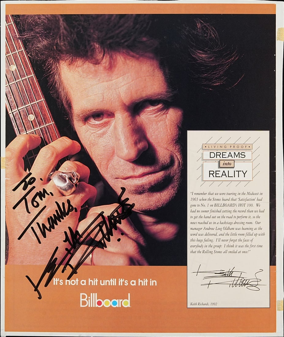 Keith Richards Autographed 11.5x14 Photo with Inscription PSA DNA Authenticated (1 of 3)