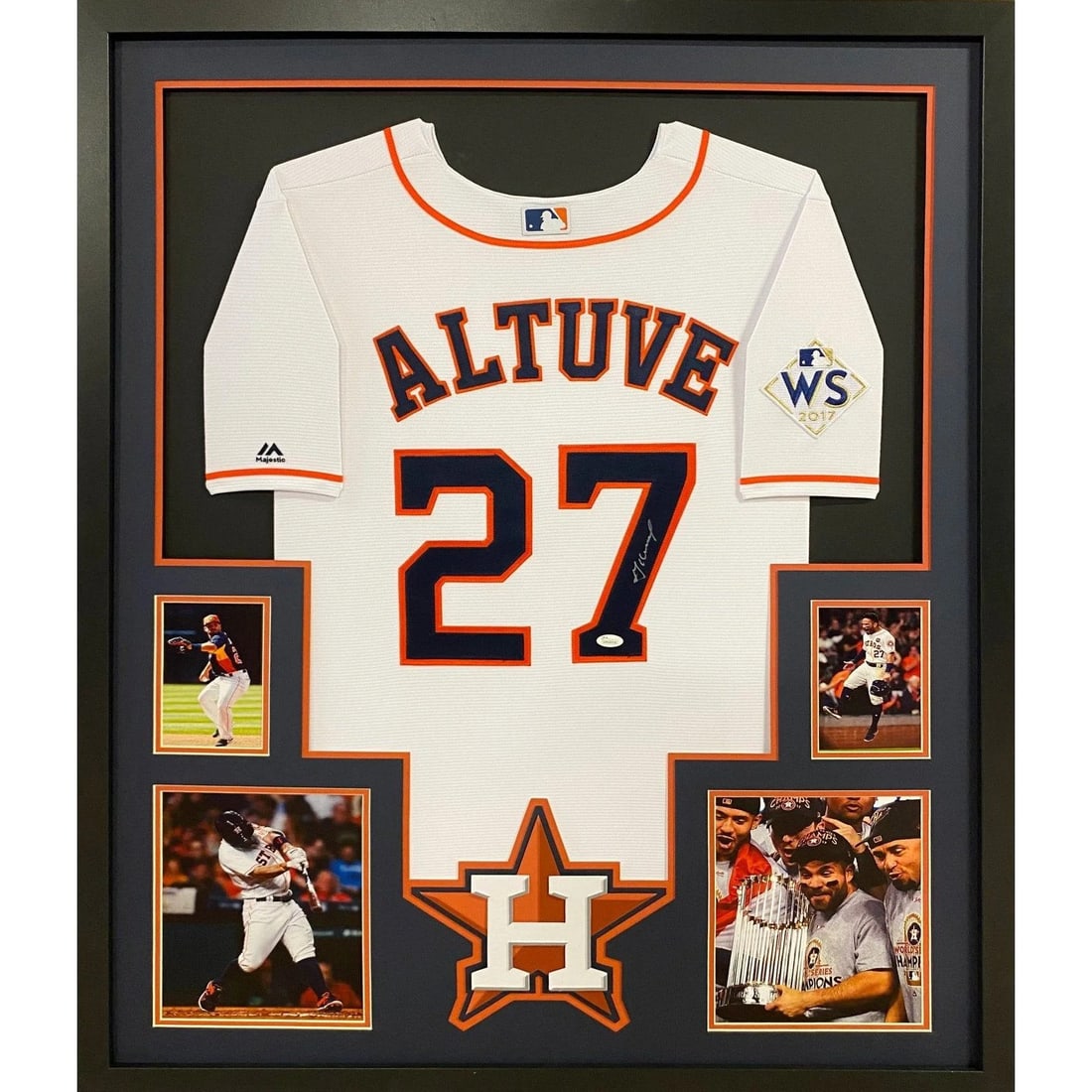 Jose Altuve Signed Framed Jersey Houston Astros JSA Authenticated: Jose Altuve Signed Framed Jersey Houston Astros JSA Authenticated This autographed Jose Altuve framed jersey is a must-have for any Houston Astros fan. Authenticated by JSA, a leading name in sports m