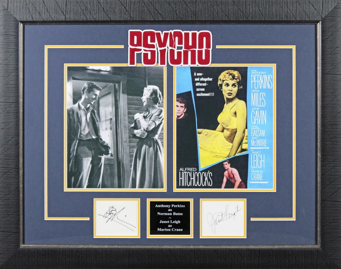 Framed Psycho autograph display Janet Leigh Anthony Perkins BAS (1 of 10)