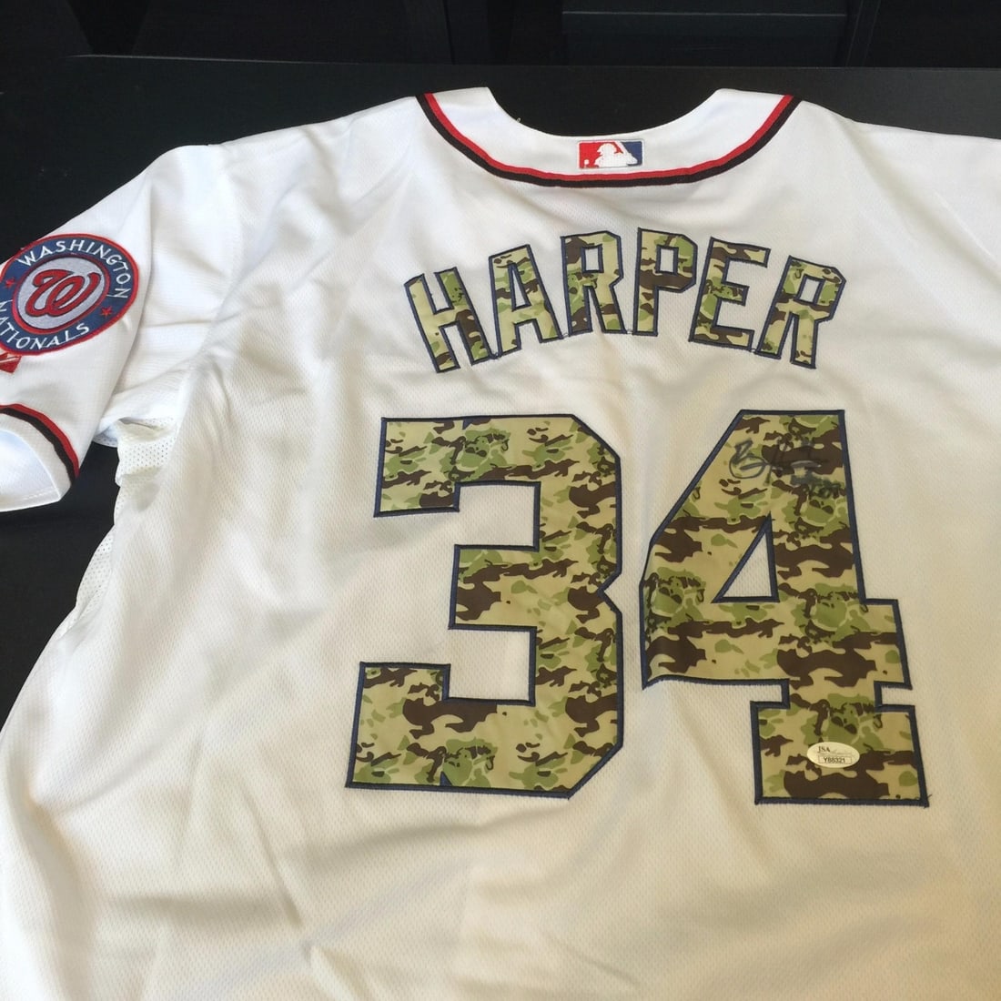 Bryce Harper Autographed Authentic Washington Nationals Jersey with JSA COA (1 of 7)