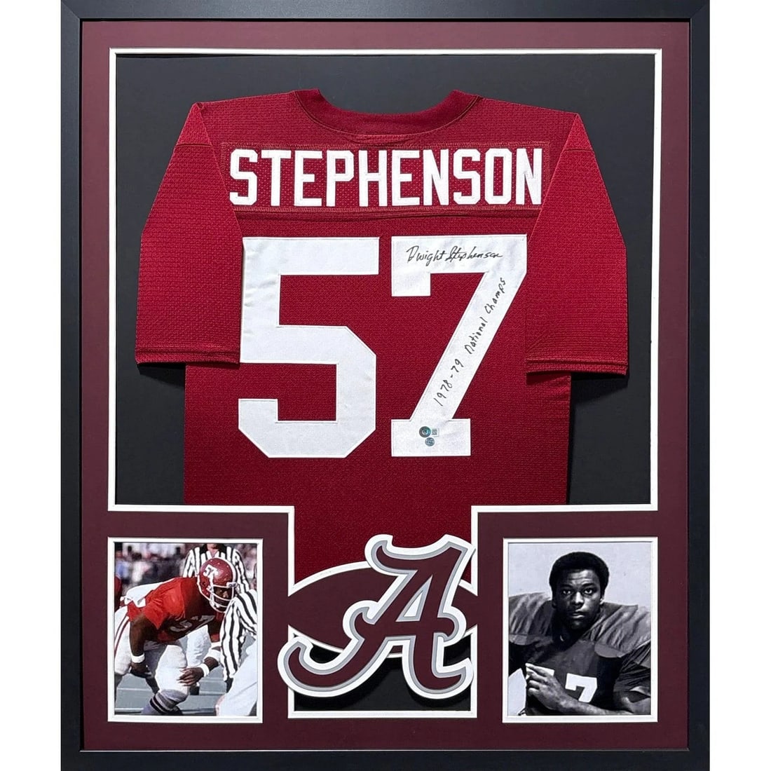 Beckett Autographed Dwight Stephenson Alabama Framed Jersey (1 of 2)