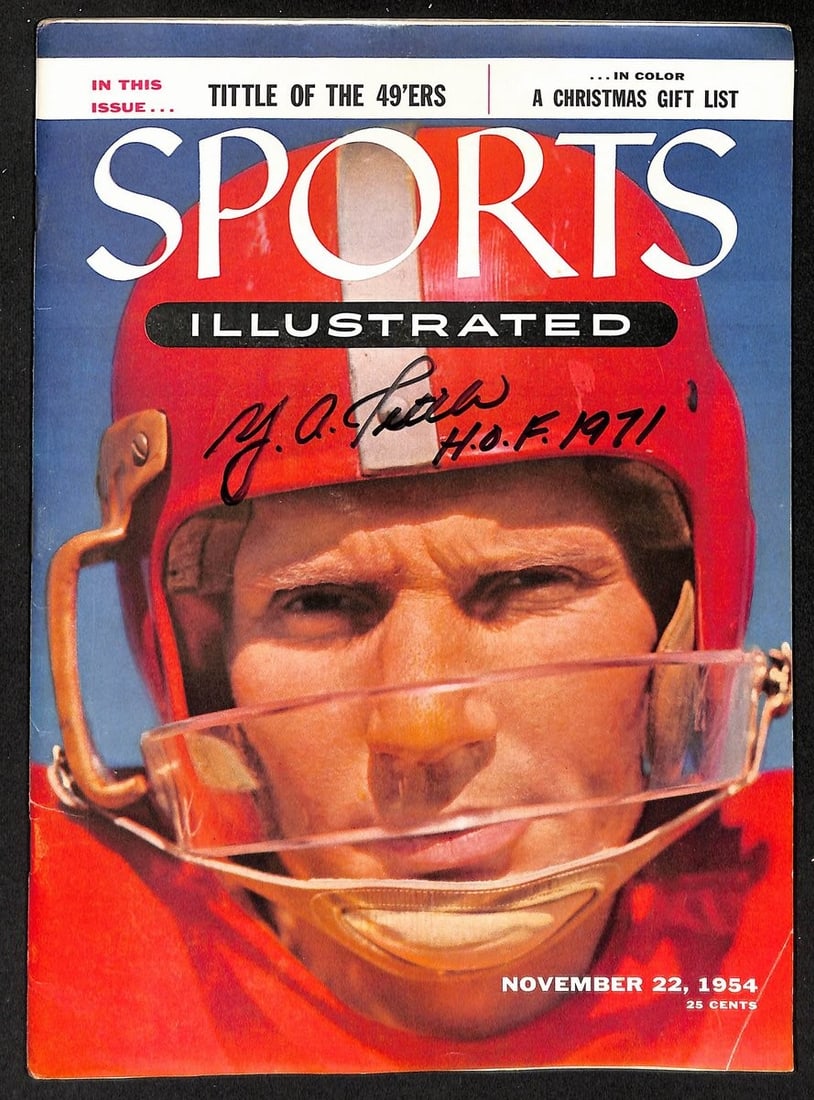 Signed 11 22 1954 Sports Illustrated Magazine Y A Tittle PSA DNA Authenticated (1 of 2)
