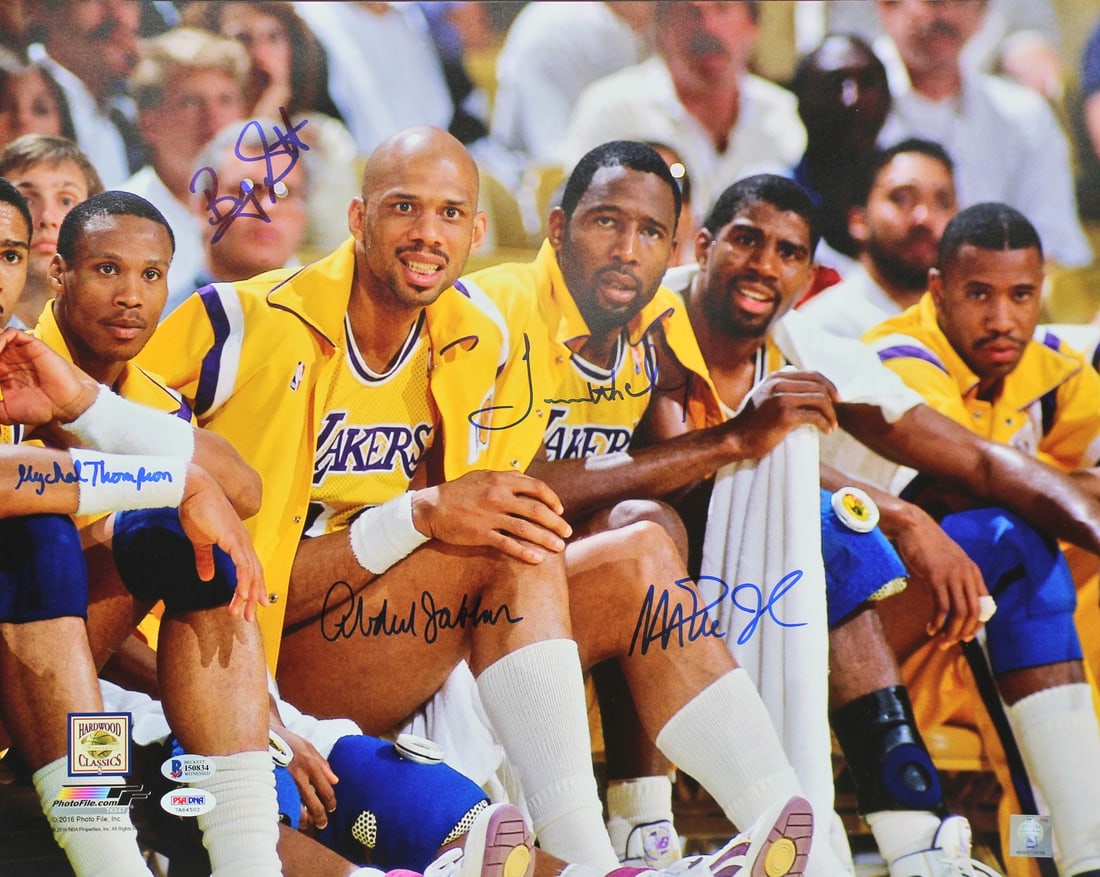 Los Angeles Lakers 16x20 Signed Photo BAS Johnson Abdul-Jabbar Worthy Scott Thompson (1 of 7)