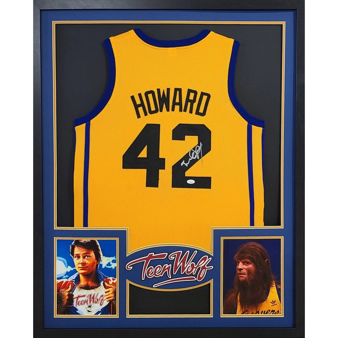 Michael J Fox Signed Teen Wolf Jersey Framed JSA Authenticated: Michael J Fox Signed Teen Wolf Jersey Framed JSA Authenticated This is an autographed jersey of Michael J. Fox from the movie 'Teen Wolf,' beautifully framed and authenticated by JSA, a leading expert