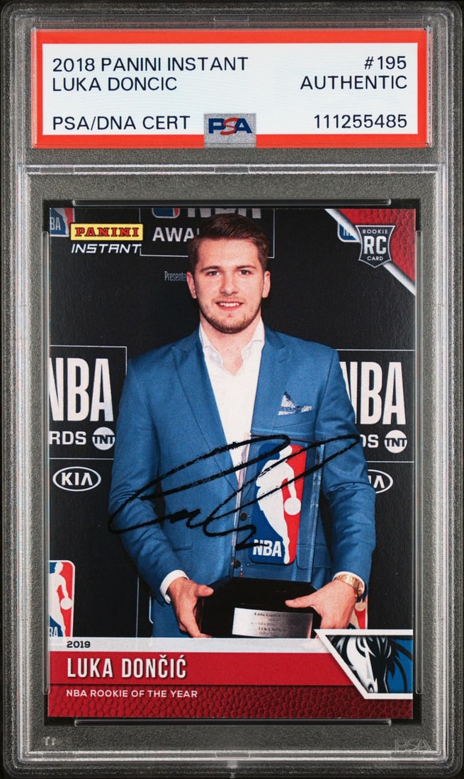 PSA slabbed 2018 Panini Instant 195 Luka Doncic Mavericks rookie autograph (1 of 2)
