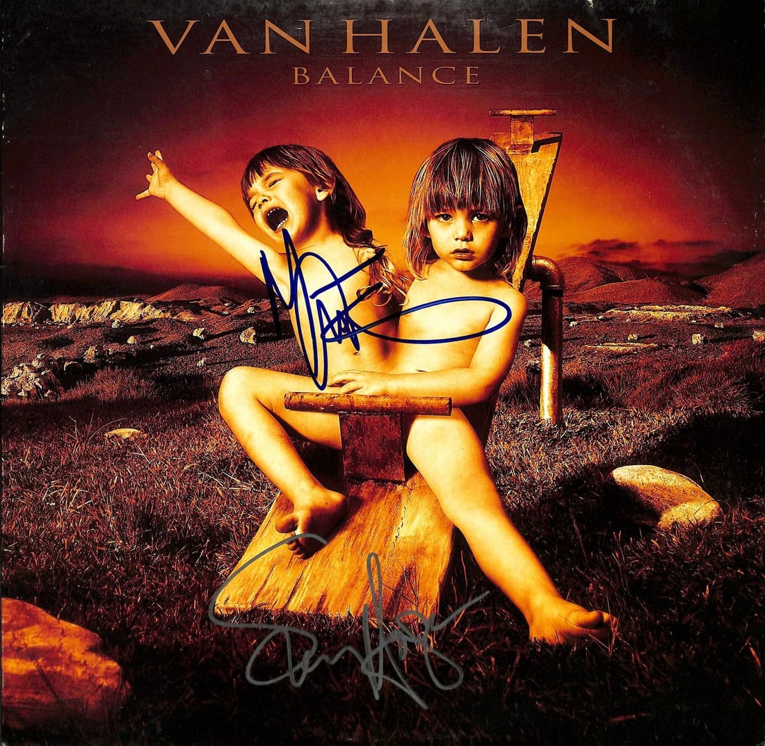 Van Halen Balance album signed by Sammy Hagar and Michael Anthony Beckett (1 of 1)