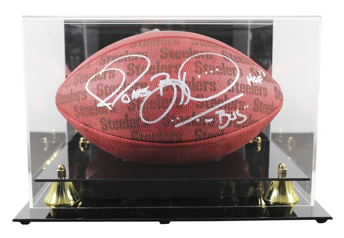Jerome Bettis Signed The Duke Football With Two Inscriptions In Display Case BAS: Jerome Bettis Signed The Duke Football With Two Inscriptions In Display Case BAS This official Wilson "The Duke" Team Showcase football has been personally signed by Jerome Bettis of the Pittsburgh St