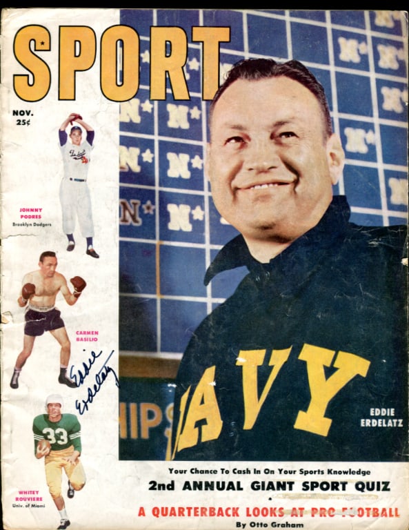 Original Eddie Erdelatz Autographed Football Photo PSA DNA Authenticated 1955 Sport Magazine (1 of 1)
